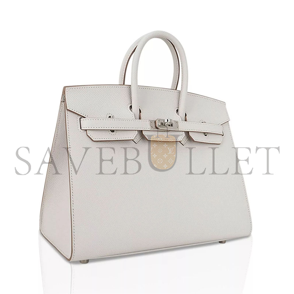 HERMES MASTER BIRKIN 35 EPSOM LEATHER PEARL GREY SILVER BUCKLE LUXURY BAG 205239520901 (35*28*18cm)